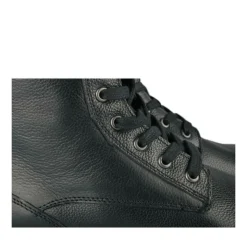 Bottines NOIR Fille CUIR Motif Uni Lacets