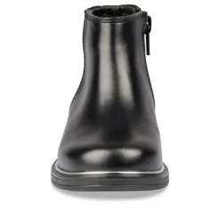 Bottines NOIR Fille CUIR Motif Uni Fermeture éclair