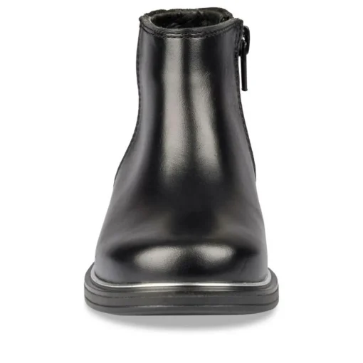 Bottines NOIR Fille CUIR Motif Uni Fermeture éclair