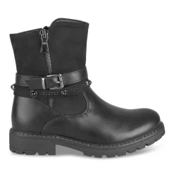 Bottines NOIR Fille Motif Perle Fermeture éclair