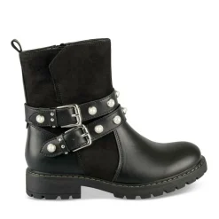 Bottines NOIR Fille Motif Perle Fermeture éclair