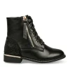 Bottines NOIR Fille Motif Uni Lacets
