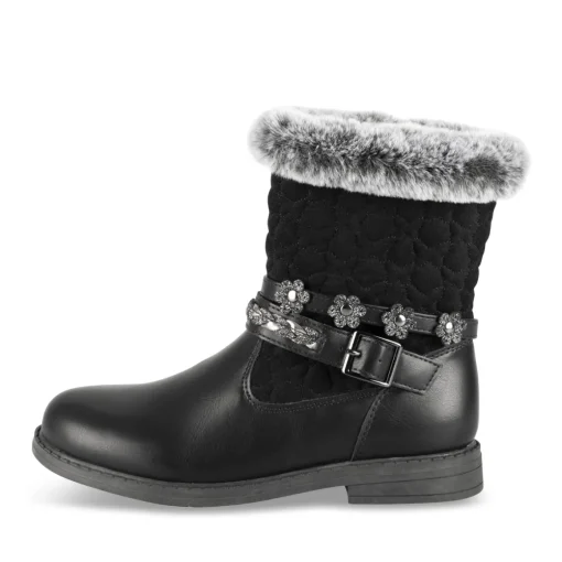 Bottines NOIR Fille Motif Uni Fermeture éclair