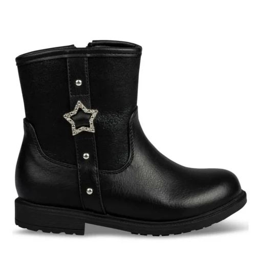 Bottines NOIR Fille Motif Uni Fermeture éclair