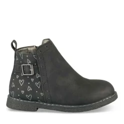 Bottines NOIR Fille Motif Coeurs Fermeture éclair