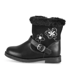 Bottines NOIR Fille Motif Uni Fermeture éclair