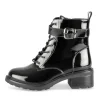 Bottines NOIR Fille Motif Uni Lacets + Fermeture éclair