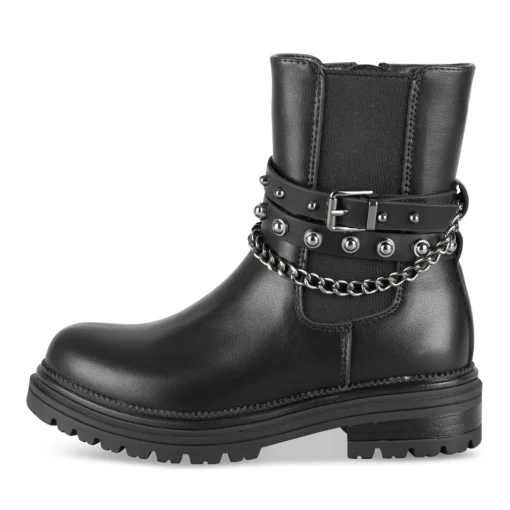 Bottines NOIR Fille Motif Uni Fermeture éclair