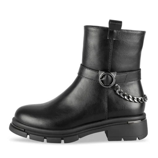 Bottines NOIR Fille Motif Uni Fermeture éclair