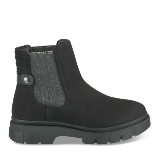 Bottines NOIR Fille Motif Uni A Enfiler