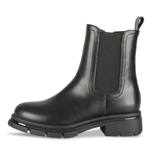 Bottines NOIR Fille Motif Uni Elastique + Fermeture éclair