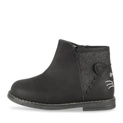 Bottines NOIR Fille Motif Animal Fermeture éclair