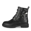 Bottines NOIR Fille Motif Uni Lacets + Fermeture éclair