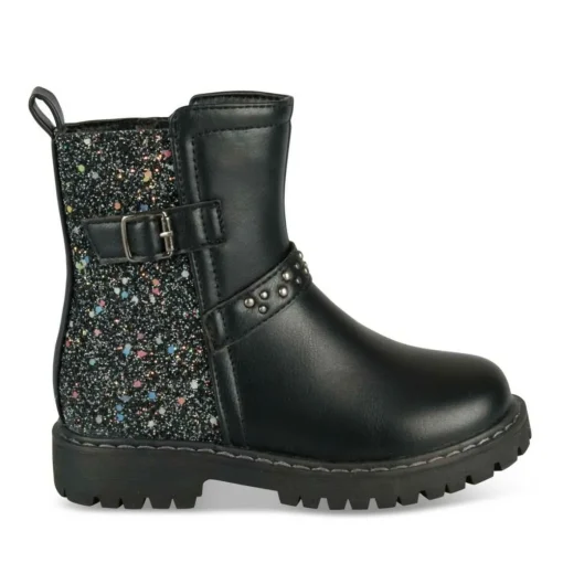 Bottines NOIR Fille Motif Paillettes Fermeture éclair