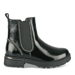 Bottines NOIR Fille Motif Vernis Fermeture éclair