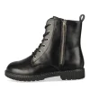 Bottines NOIR Fille Motif Uni Lacets + Fermeture éclair