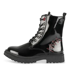 Bottines NOIR Fille Motif Uni A Enfiler