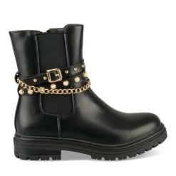 Bottines NOIR Fille Motif Chaîne Fermeture éclair