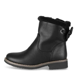 Bottines NOIR Fille Motif Uni Fermeture éclair