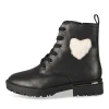 Bottines NOIR Fille Motif Uni Lacets