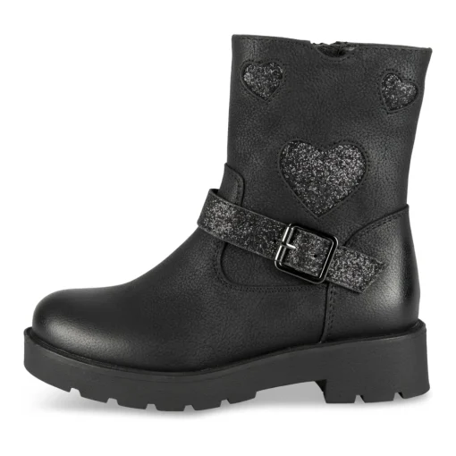 Bottines NOIR Fille Motif Uni Fermeture éclair
