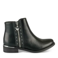 Bottines NOIR Fille Motif Coeurs Fermeture éclair