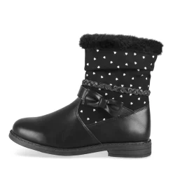 Bottines NOIR Fille Motif Coeurs Fermeture éclair