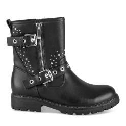 Bottines NOIR Fille Motif Clouté A Enfiler