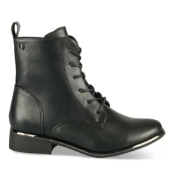 Bottines NOIR Fille Motif Coeurs Lacets