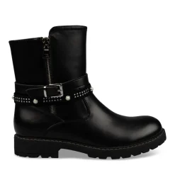 Bottines NOIR Fille Motif Uni Fermeture éclair