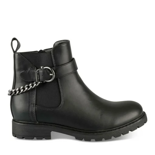 Bottines NOIR Fille Motif Chaîne Fermeture éclair