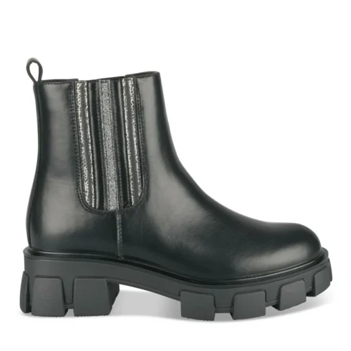 Bottines NOIR Fille Motif Uni Fermeture éclair