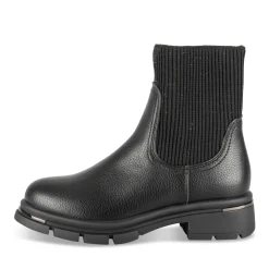 Bottines NOIR Fille Motif Uni Elastique