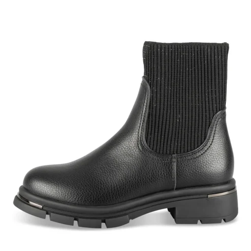 Bottines NOIR Fille Motif Uni Elastique