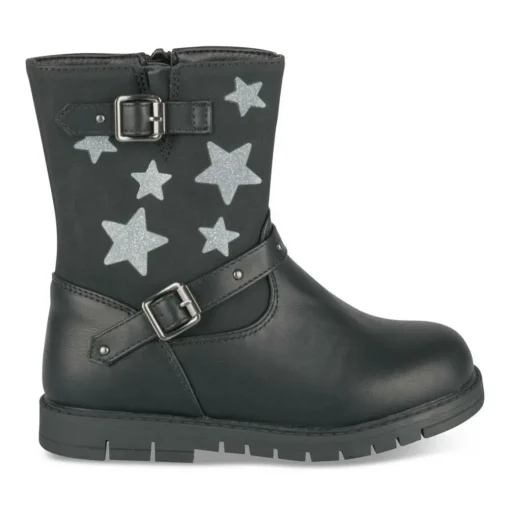 Bottines NOIR Fille Motif Etoiles Fermeture éclair