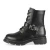Bottines NOIR Fille Motif Uni Lacets + Fermeture éclair