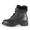 Bottines NOIR Fille Motif Uni Lacets