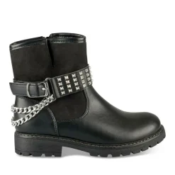 Bottines NOIR Fille Motif Chaîne Fermeture éclair