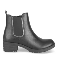 Bottines NOIR Fille Motif Uni Fermeture éclair
