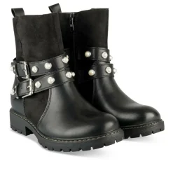 Bottines NOIR Fille Motif Perle Fermeture éclair
