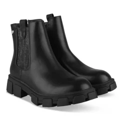 Bottines NOIR Fille Motif Uni Fermeture éclair