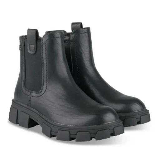 Bottines NOIR Fille Motif Uni A Enfiler