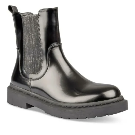 Bottines NOIR Fille Motif Uni Fermeture éclair