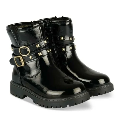 Bottines NOIR Fille Motif Vernis Fermeture éclair