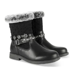 Bottines NOIR Fille Motif Uni Fermeture éclair