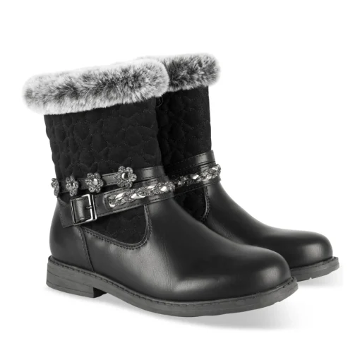 Bottines NOIR Fille Motif Uni Fermeture éclair
