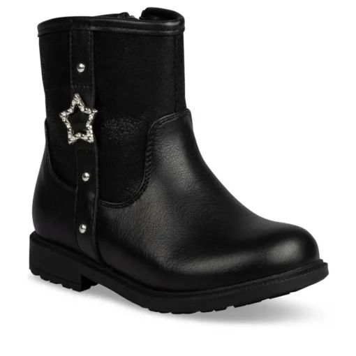 Bottines NOIR Fille Motif Uni Fermeture éclair
