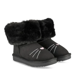 Bottines NOIR Fille Motif Fausse Fourrure A Enfiler