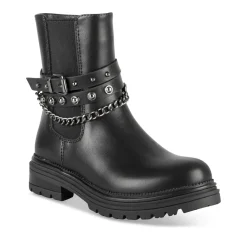 Bottines NOIR Fille Motif Uni Fermeture éclair