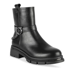 Bottines NOIR Fille Motif Uni Fermeture éclair